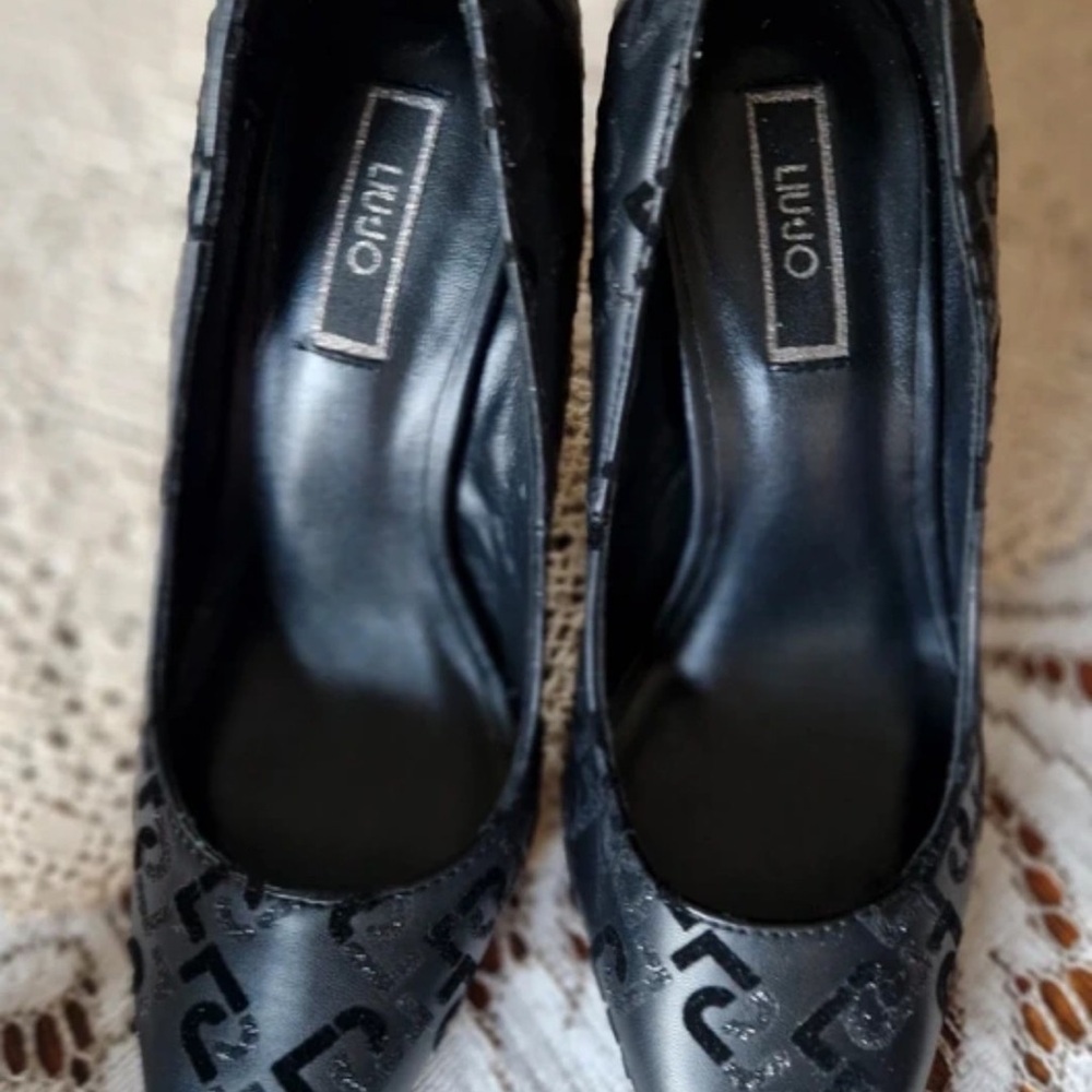 Liu Jo Black Patterned Heels